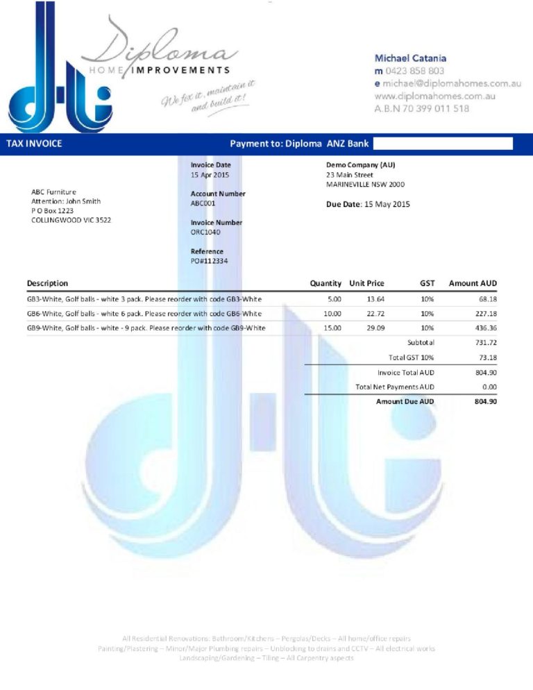 Xero Invoice - Diploma Home Improvements-page-001